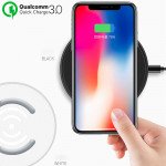 Wholesale Quick Charge Ultra-Slim Wireless Charger for Qi Compatible Device (Black)